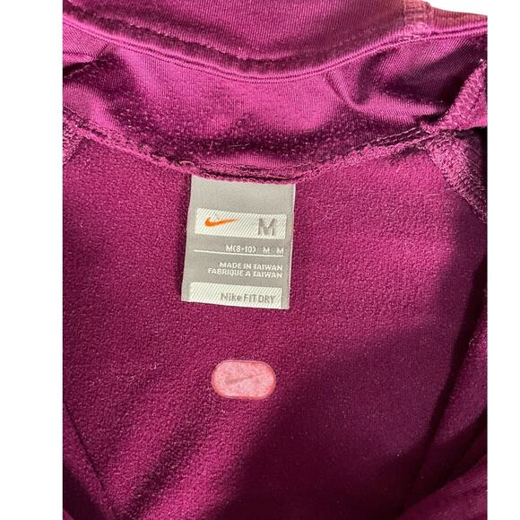 Nike Dri-Fit Women Medium Plum 3/4 Zip Running Pullover High Neck Active Workout - Picture 10 of 14